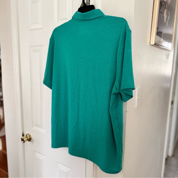 George Men's XL Poly Polo Shirt Tropical Jade Heather Short Sleeve Stretch Golf - Picture 8 of 10